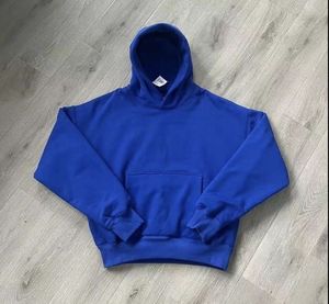 Men's <b>Royal</b> <b>Blue</b> Hooded Sweatshirt Cotton <b>Fleece</b> Pullover with Kangaroo Pocket Casual Regular Fit Autumn Wear - Product Image 1