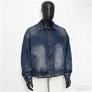 Wholesale Clothing Manufacturer Men's Autumn Plaid Eco-Friendly Denim Jackets Custom Basic Solid Color High Quality Casual Blank - Product Image 5