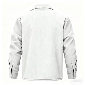 แจ็คเก็ตคอร์ดูรอยผู้ชายแบบ OEM สั่งทำพิเศษ ผ้าฝ้าย 100% อุ่นสบายสำหรับฤดูหนาว โลโก้ด้านหน้า สไตล์ไฮสตรีท แจ็คเก็ตวาร์ซิตี้ แบรนด์ส่วนตัว ขายส่ง - Product Image 4