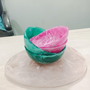 Livraison Rapide Nouveau Design Bols de Service en Résine Écologique de Qualité Alimentaire Style Mignon pour Fêtes, Salades, Pâtes, Glaces – Rouge Brun - Product Image 3
