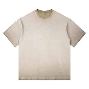 Camisetas Gráficas de Algodón 100% Estilo Urbano con Lavado Desgastado y Efecto Desvanecido, Camiseta Oversize para Hombre con Lavado Ácido - Product Image 3