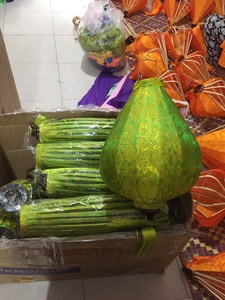 Silk Lanterns Vietnamese Bamboo Silk Lanterns Hanging Decor For Balcony Garden Wedding Vietnam Silk Lanterns - Product Image 2