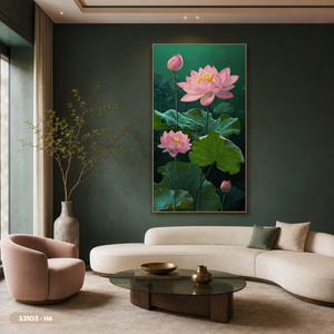 Peinture sur soie de fleurs de lotus peintes à la main HALO de qualité supérieure, art mural de paysage naturel, artisanat de décoration intérieure en provenance du Vietnam - Product Image 3