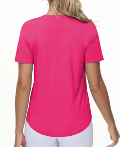 T-shirt de course pour femme, léger, respirant, 100% coton, coupe ajustée, pour la course à pied, la remise en forme, l'entraînement sportif - Product Image 5