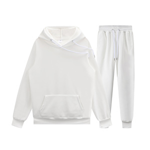 Custom Logo Men Tracksuit Set Heavyweight Cotton Blank <b>Oversized</b> Pullover Hoodie and Joggers <b>Sweatpants</b> Two Piece Set - Product Image 3
