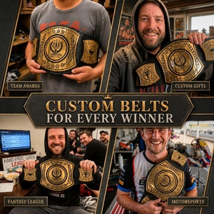Custom Wrestling Boxing MMA Champion <b>Belt</b> Championship Title <b>Belt</b> Premium Leather <b>Gold</b> Plated Metal Plates Personalized Logo - Product Image 6
