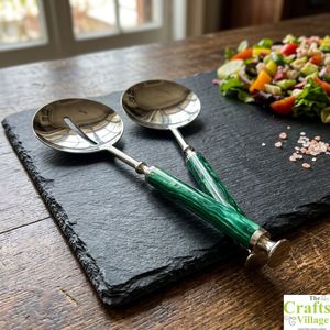 Juego de 2 Servidores de Ensalada de Acero Inoxidable, Cuchara y Tenedor, Aptos para Lavavajillas, Utensilios Metálicos para Ensalada - Product Image 4