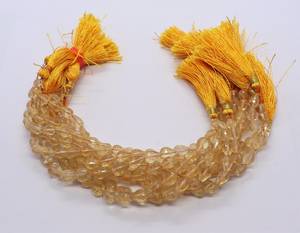 Natural Citrine Faceted Straight Drops Briolette 6x9 MM Citrine Teardrop Beads 8 Inch Citrine Faceted Teardrops Beads Jewelry - Product Image 3