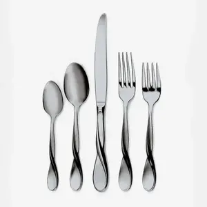 Ensemble de couverts élégants en métal, prise en main confortable, ustensiles de table en acier inoxydable pour une mise en place de table moderne - Product Image 6