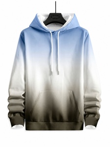 Sudadera con Capucha Unisex de Color Degradado, Corte Holgado, Informal, de Algodón Tejido, Manga Larga con Bolsillo, Ropa de Invierno de Secado Rápido - Product Image 3