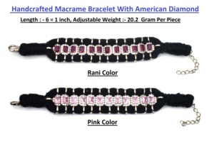 Rhodium Plated Brass Hemp Rope Hook Woven Wrap <b>Bracelet</b> with Red Crystal Zircon Bohemia Style Unisex Party Jewelry - Product Image 2