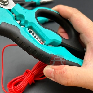 FUJIYA Industrial Electrician Professional Multifunction Heavy Duty Serrated Scissors 4034 Japanese Stainless Steel Blades 204mm - Product Image 4