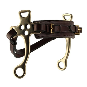 Mors de cheval en acier inoxydable avec poignée à boucle pour équipement d'équitation, embout métallique durable, coussinet en cuir noir 2026 à vendre - Product Image 4