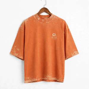 T-shirt Homme Acis Wash Oversized à Épaules Tombantes Coupe Boxy Col Rond Manches Courtes Tricoté Personnalisable GYM ACTIVE ENTERPRISES - Product Image 1