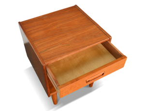 Midcentury Modern <b>Walnut</b> Wood Nightstand with <b>Drawer</b> and Open Shelf for Bedroom Home Furniture - Product Image 5