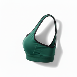 Premium High- Yoga Sports <b>Bra</b> Front Logo Crisscross <b>Straps</b> Scoop Neck Breathable Seamless Medium Support Removable Pads - Product Image 2