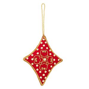 Adornos navideños de satén de terciopelo con cuentas hechos a mano, globo bordado personalizado, adornos en forma de jirafa, artista hecho a mano - Product Image 3