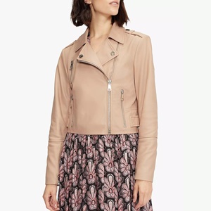 New 2026 Elegant Women's Premium Sheep Skin Trench <b>Jacket</b> Chic Plaid Design Breathable Eco-Friendly Windproof <b>Leather</b> <b>Jackets</b> - Product Image 1