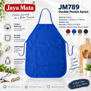 Jaya Mata Cotton Bib Sleeveless Apron with Double Pockets Lightweight for Chef Baking <b>BBQ</b> Restaurant Home Use - Product Image 1