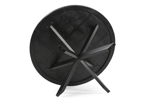 Folding <b>Dining</b> <b>Table</b> X leg Round Shape Black Home Furniture - Product Image 4