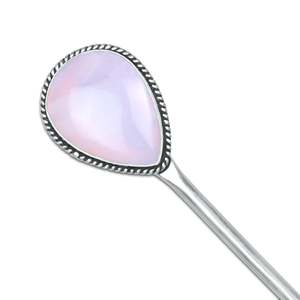 Horquilla para el pelo de cristal natural elegante, hecha a mano, con baño de plata y oro, para moños, ideal para bodas, en caja. - Product Image 4