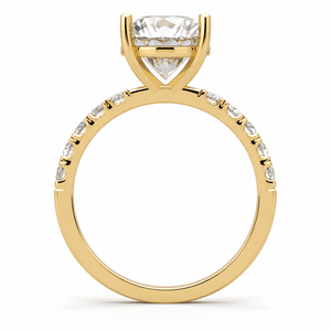Bague de fiançailles solitaire en diamant de laboratoire de 2 carats, bande de diamant IGI pavé, or jaune, pour anniversaire, mariage, OEM, ODM, sur mesure - Product Image 2