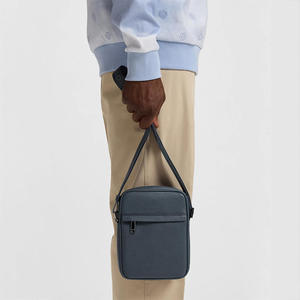 Saffiano Leather Messenger Bag <b>Men</b> Small Crossbody Shoulder Pouch Zipper Storage Pocket Casual Business Travel Bag - Product Image 4