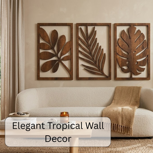 Arte de Pared con Hojas Tropicales, Decoración de Pared de Madera, Arte de Pared de Madera Cortado con Láser, Decoración de Pared de MDF |   Decoración de Pared con Diseño de Selva, Arte Botánico para Pared - Product Image 3