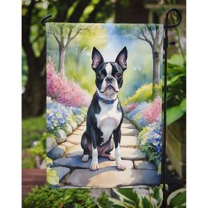 Boston Terrier Printemps Chemin Jardin Drapeau Multicolore Décoratif Yard Drapeau Bannière pour Patio Oeuvre Fleur Lits Boîte Aux Lettres Drapeau Taille - Product Image 3