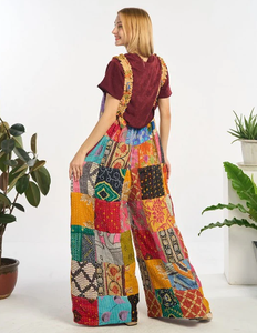 Colorful Patch Style Digital Print Jumpsuit Overalls on Rayon Fabric for Outdoor and party Wear - Product Image 4