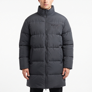 Blouson matelassé long pour homme, confortable, à capuche, zippé, coupe-vent, moderne, rembourré, pour l'hiver, vente en gros, élégant - Product Image 5
