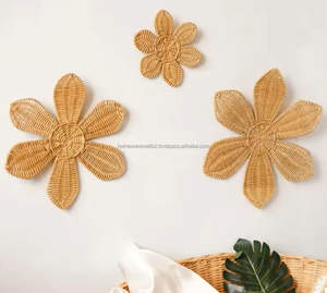 Fournisseur en gros de décoration murale en rotin fait main Art décoratif Boho naturel écologique durable du Vietnam - Product Image 3