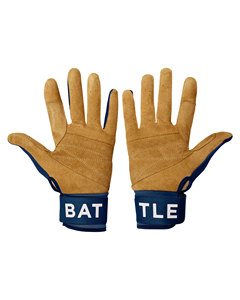 Guantes de Béisbol de Piel de Oveja Azul Marino para Hombre, Palma Color Caramelo, Malla Transpirable en la Parte Posterior, Detalle de Raya Blanca, Logotipo Personalizado - Product Image 2
