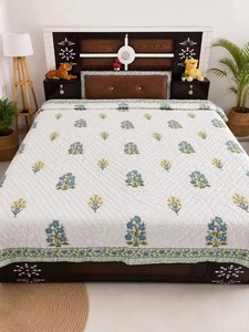 Couette en coton fleuri indien classique, faite à la main, imprimée à la main, réversible, taille King, literie Razai - Product Image 6