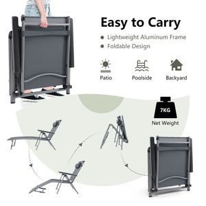 Sdraio da Esterno in Alluminio con Tessuto ad Asciugatura Rapida per Lettini Prendisole - Product Image 4