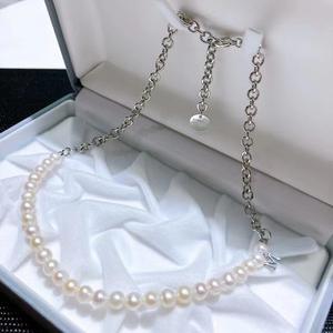 Collar de Perlas de Agua Dulce con Diseño de Estrella Clásico y Moderno, Gargantilla de Perlas Naturales con Diseño Exclusivo - Product Image 1