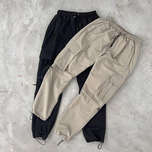 Custom Design Men's Winter Casual <b>Elastic</b> Waist Drawstring Thick Fleece Knitted Cargo Pants with Cuffs and <b>Lace</b> - Product Image 5