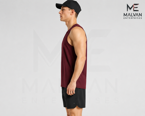High Quality Breathable Quick Dry Eco-Friendly Knitted Sporty Wide Shoulder Fitness Singlet ALPHALETE <b>Tops</b> <b>Loose</b> Muscles - Product Image 2