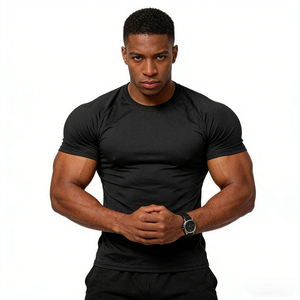 Nouveau design T-shirts décontractés en maille polyester/coton 180g imprimés pour hommes, idéaux pour le fitness, vente en gros - Product Image 4