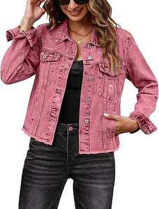 Venta al por mayor OEM: Chaqueta vaquera de mezclilla para mujer, nueva moda, lavada, venta directa de fábrica, mejor precio, color y logotipo personalizados. - Product Image 4
