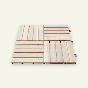 Baldosa de Madera Compuesta ACACIA Moderna de 300x300 mm: Serie ApexGrid |   Diseño de superficie ranurada lisa para patio y jardín, resistente al agua - Product Image 2