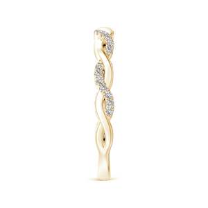 Anillo de Compromiso Clásico con Diamante de Laboratorio de Corte Brillante Redondo de 1.00 Ct, Claridad VS1, Color F, Oro Amarillo de 10k, Diseño Trenzado, IGI - Product Image 2