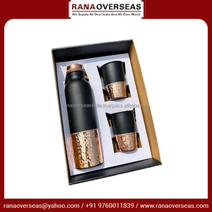 Botella de cobre de lujo 2 Juego de regalo de vidrio Regalos elegantes con un toque de tradición Múltiples diseños y tamaños Mejor tarifa Drinkware - Product Image 3