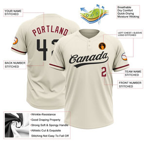 Camiseta de Béisbol Personalizada con Sublimación, Nombre del Equipo, Número 00, Camiseta de Softbol de Manga Corta para Hombre, Diseño Blanco y Rojo, Cuello en V - Product Image 3