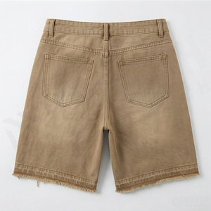 Custom Premium Quality <b>Denim</b> Short For Men Custom <b>Denim</b> Shorts With High Quality Breathable <b>Material</b> Comfortable Regular Fit - Product Image 2