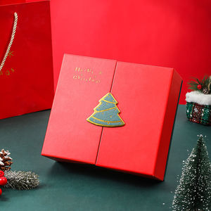 Caja de Regalo de Lujo Estética Personalizada, Cierre Magnético, Doble Puerta, Cartón Rígido, Empaque Navideño con Logotipo - Product Image 4