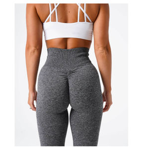 Pantalones de Yoga de Cintura Alta para Mujer, Leggings Deportivos Sin Costuras, Cómodos y Elásticos, con Patrón Sólido, Grosor Estándar, Ropa Deportiva - Product Image 4