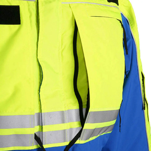 Veste de travail personnalisée haute visibilité en polyester imperméable, bleu lime, bandes réfléchissantes, veste de sécurité, vêtements d'extérieur - Product Image 5