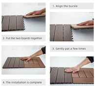 Nouvelles dalles de terrasse en WPC modernes à emboîtement, surface imitation bois, imperméables, ignifuges, antidérapantes pour jardin, patio, balcon