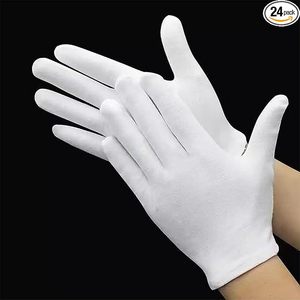<b>White</b> Cotton Gloves for Eczema Dry Hands Breathable Work Glove Liners Moisturizing Spa Jewelry Inspection Etiquette Gloves Stret - Product Image 5